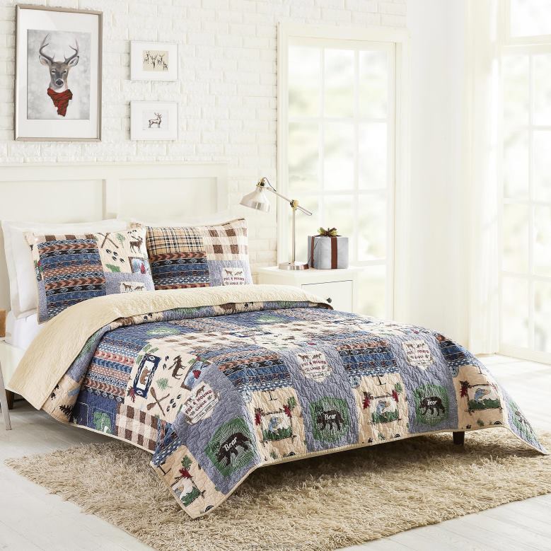 Plow & Hearth Wilderness Cotton Quilt 3-Piece Set - Full/Queen P22BD2658 Houseware