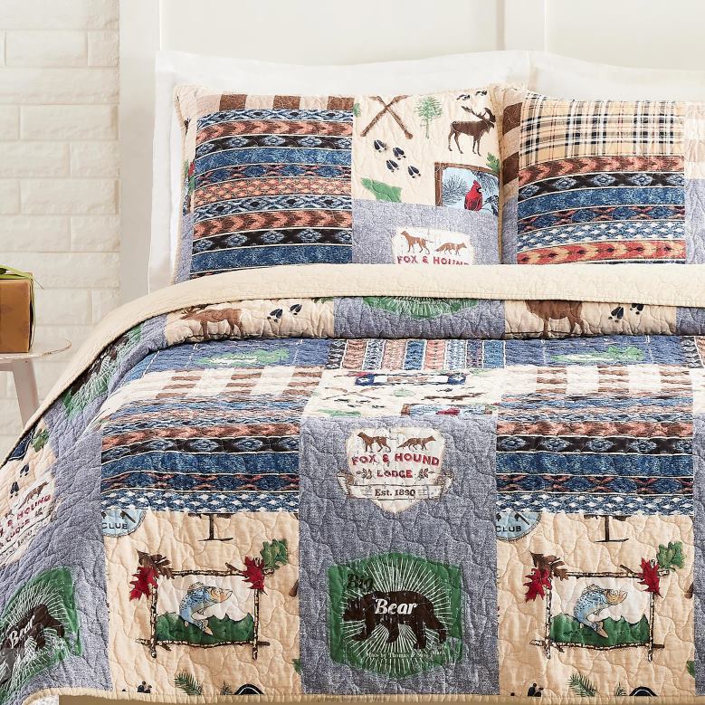 Plow & Hearth Wilderness Cotton Quilt 3-Piece Set - Full/Queen P22BD2658 Houseware