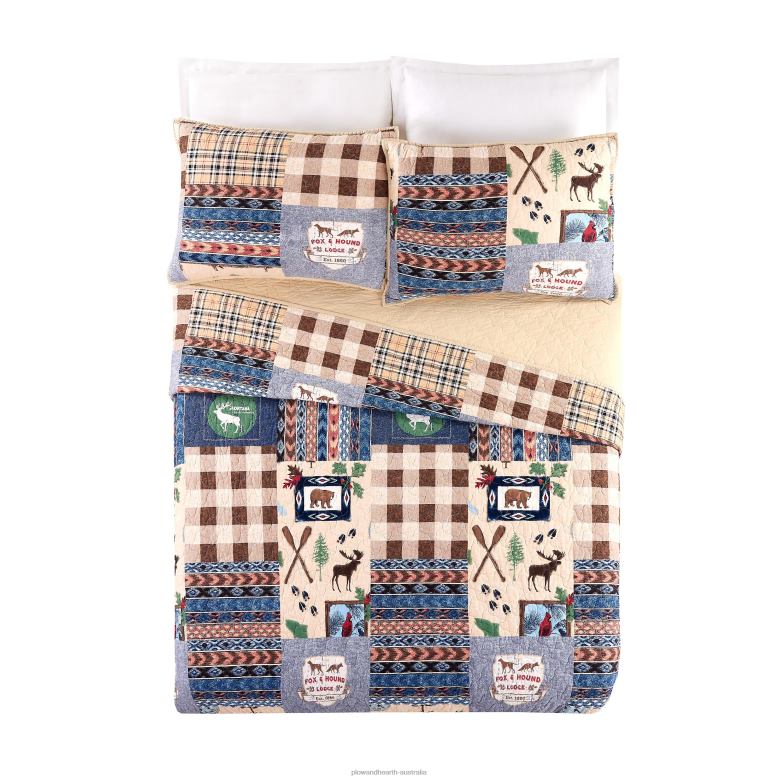 Plow & Hearth Wilderness Cotton Quilt 3-Piece Set - Full/Queen P22BD2658 Houseware
