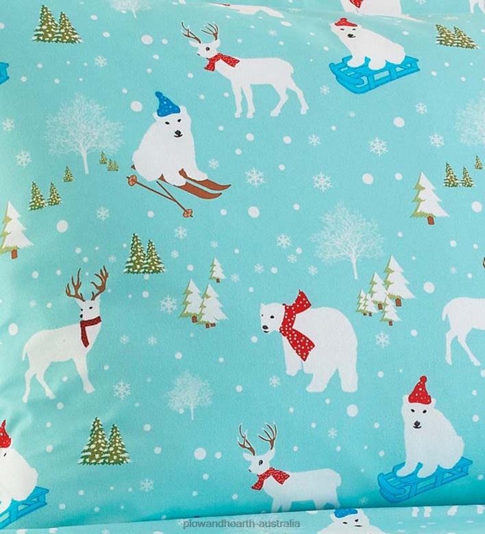 Plow & Hearth Fun in the Snow Microflannel Sheet Sets P22BD2684 Houseware