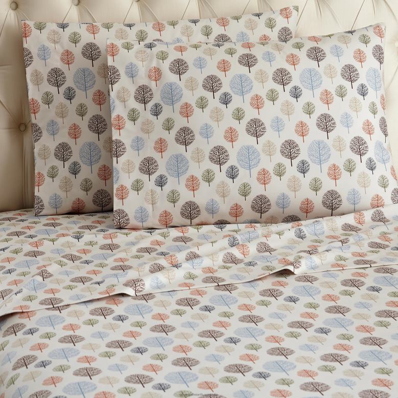 Plow & Hearth Printed Micro Flannel Sheet Set - Bark Plaid - Full P22BD2686 Houseware