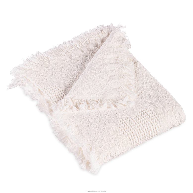 Plow & Hearth Basket Weave Cotton Heart Throw - White P22BD2691 Houseware