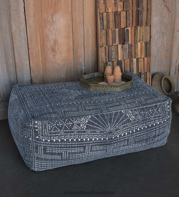 Plow & Hearth Batik Printed Ottoman P22BD2071 Houseware