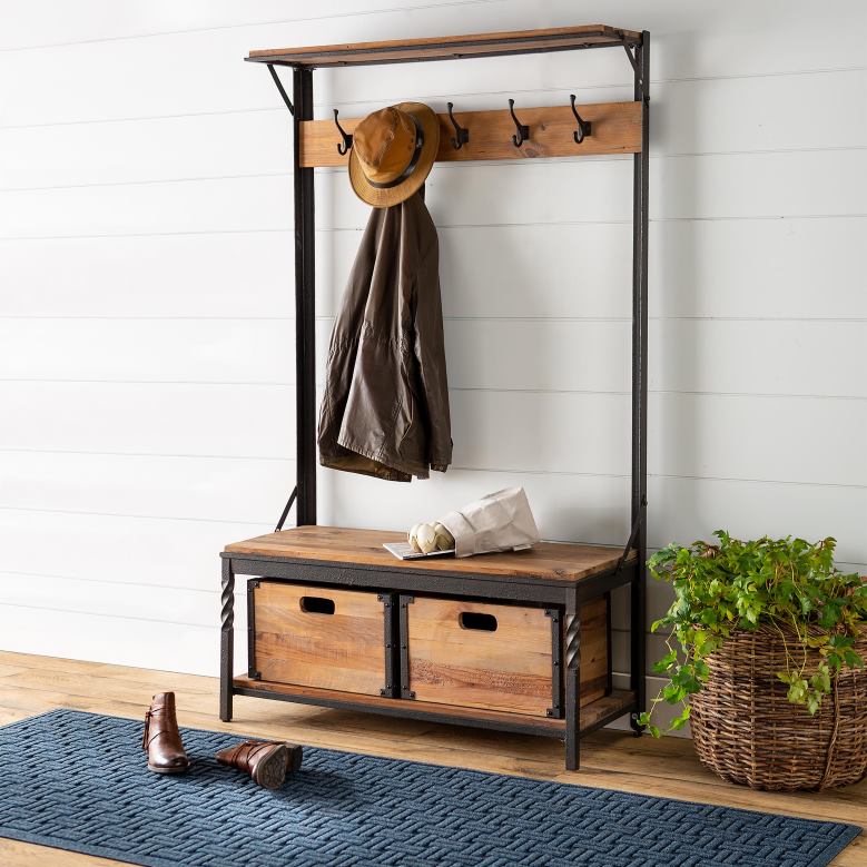 Plow & Hearth Deep Creek Coat Rack - Walnut P22BD2060 Houseware