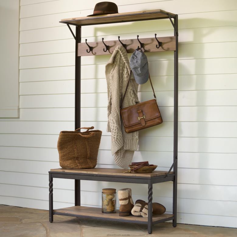 Plow & Hearth Deep Creek Coat Rack - Walnut P22BD2060 Houseware