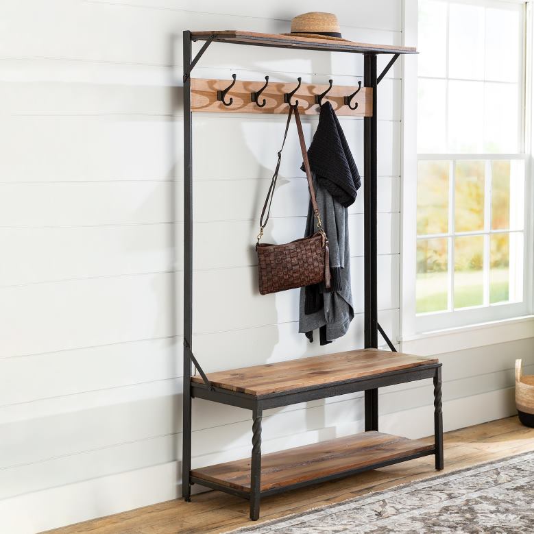 Plow & Hearth Deep Creek Coat Rack - Walnut P22BD2060 Houseware