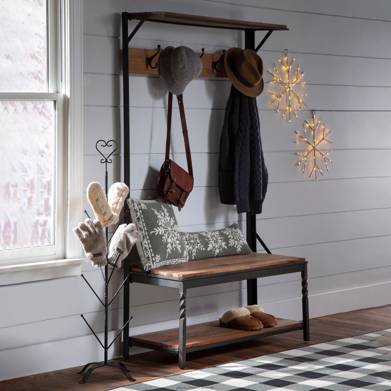 Plow & Hearth Deep Creek Coat Rack - Walnut P22BD2060 Houseware