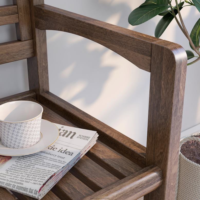 Plow & Hearth Wooden Entryway Bench - Espresso P22BD2063 Houseware