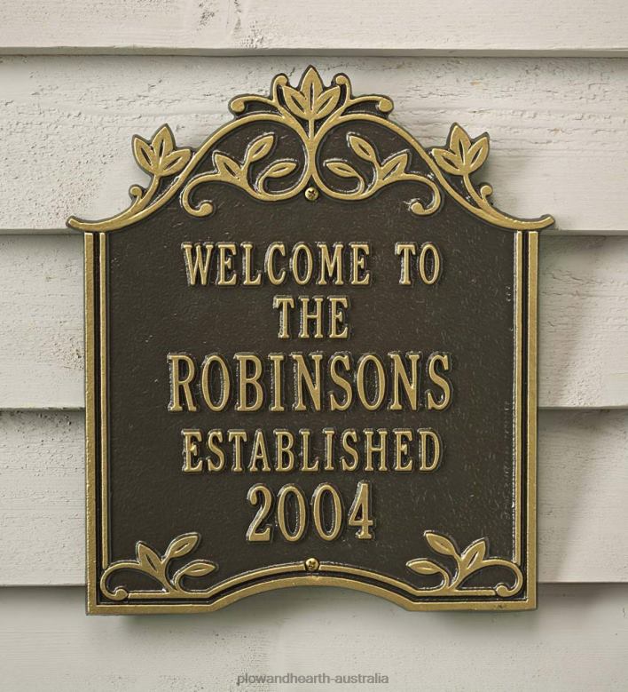 Plow & Hearth Aluminum Ivy Wedding Plaque - Bronze/Gold P22BD1534 Houseware