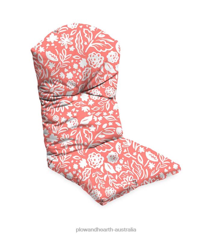 Plow & Hearth Classic Adirondack Chair Cushion, 20 1/2x 49x 2 1/2- Floral Sketch Blush P22BD1522 Houseware