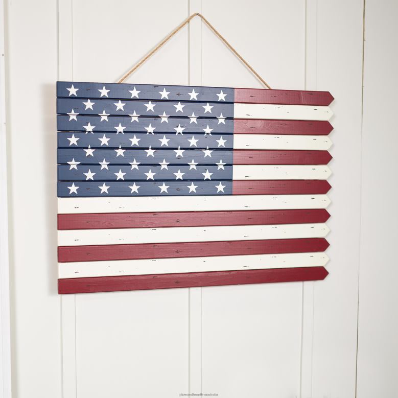 Plow & Hearth Classic American Flag Wooden Wall Art P22BD1506 Houseware