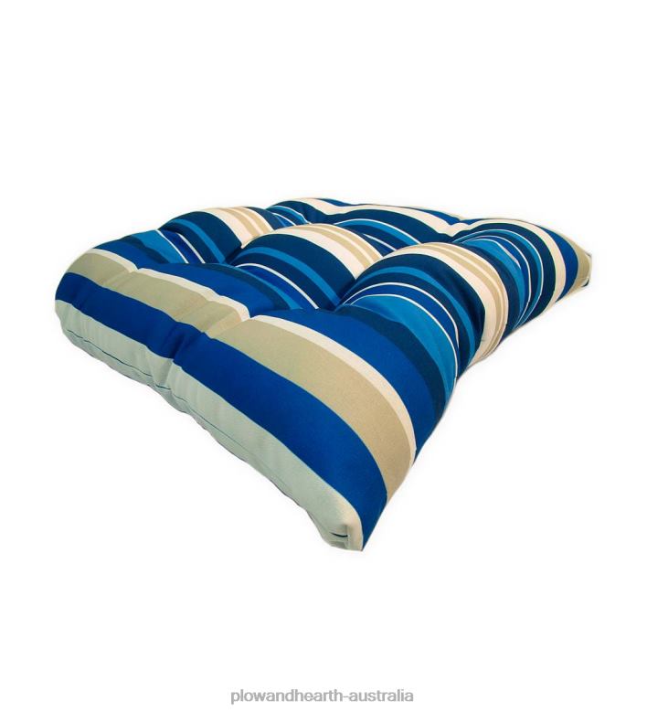 Plow & Hearth Classic Round Chair Cushion, 18dia. x 3- Palermo Stripe P22BD1520 Houseware