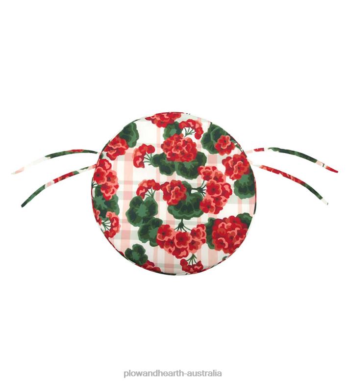 Plow & Hearth Classic Round Chair Cushion with Ties, 16dia. x 2- Petal Pushing P22BD1557 Houseware