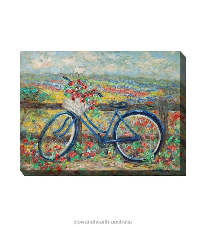 Plow & Hearth Country Bike Indoor/Outdoor Canvas Wall Art P22BD1551 Houseware