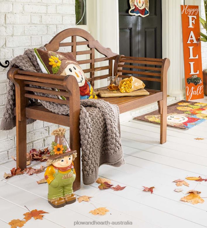 Plow & Hearth Double-Sided Fall/Holiday Greeting Wooden Standing Porch Leaner P22BD1490 Houseware