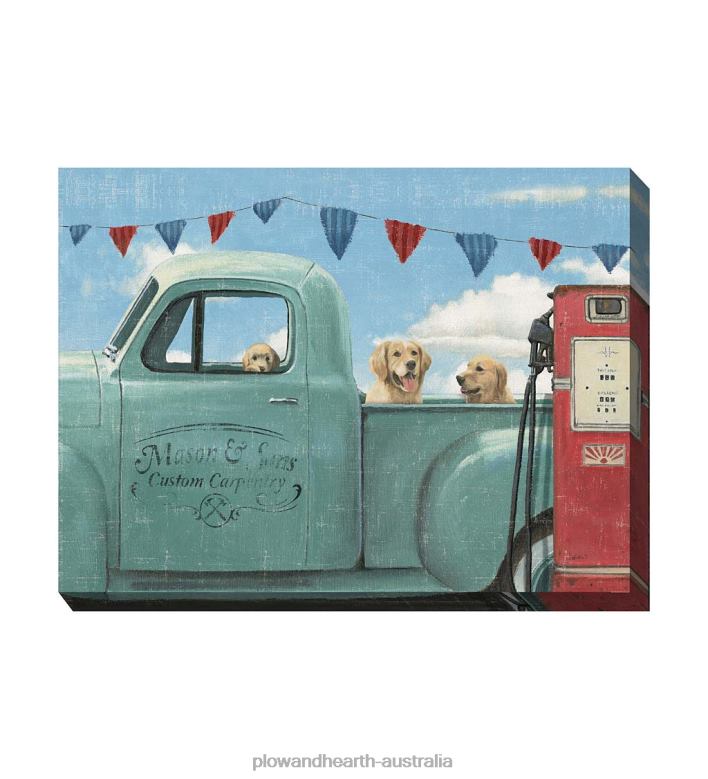 Plow & Hearth Go For A Ride Indoor/Outdoor Canvas Wall Art P22BD1552 Houseware