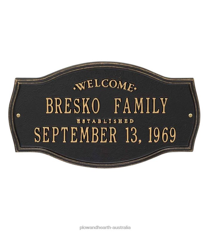 Plow & Hearth Heirloom Personalized Welcome Wall Plaque - Black P22BD1501 Houseware