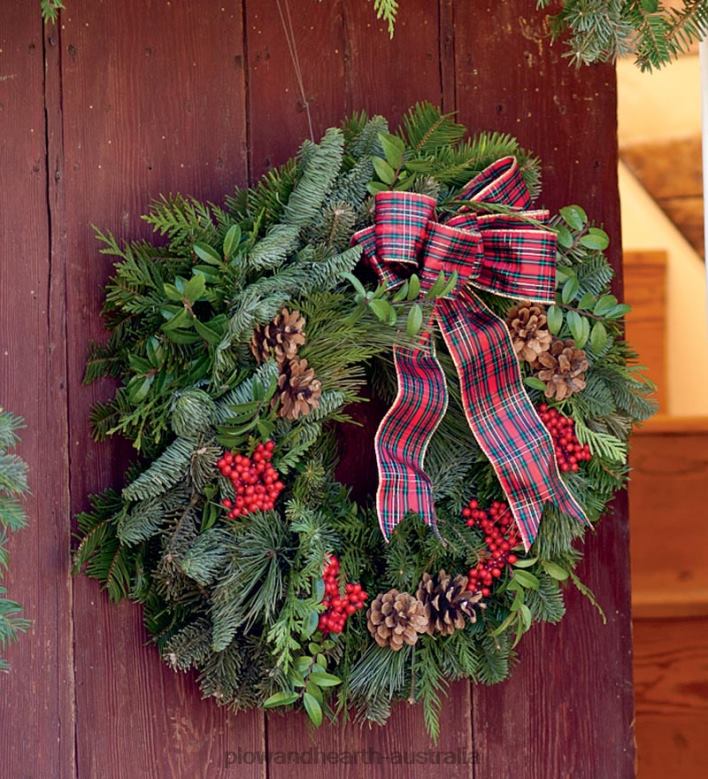 Plow & Hearth Holiday Woodland Wreaths Handmade In The Pacific Northwest P22BD1495 Houseware