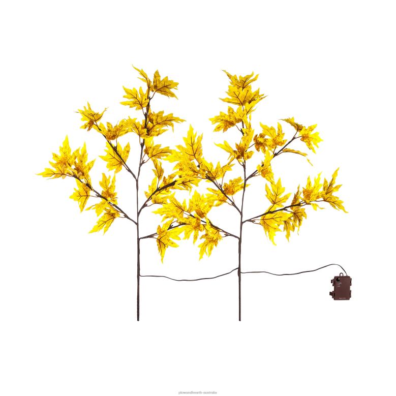 Plow & Hearth Indoor/Outdoor Lighted Golden Sugar Maple Tree Branches, Set of 2 P22BD1579 Houseware