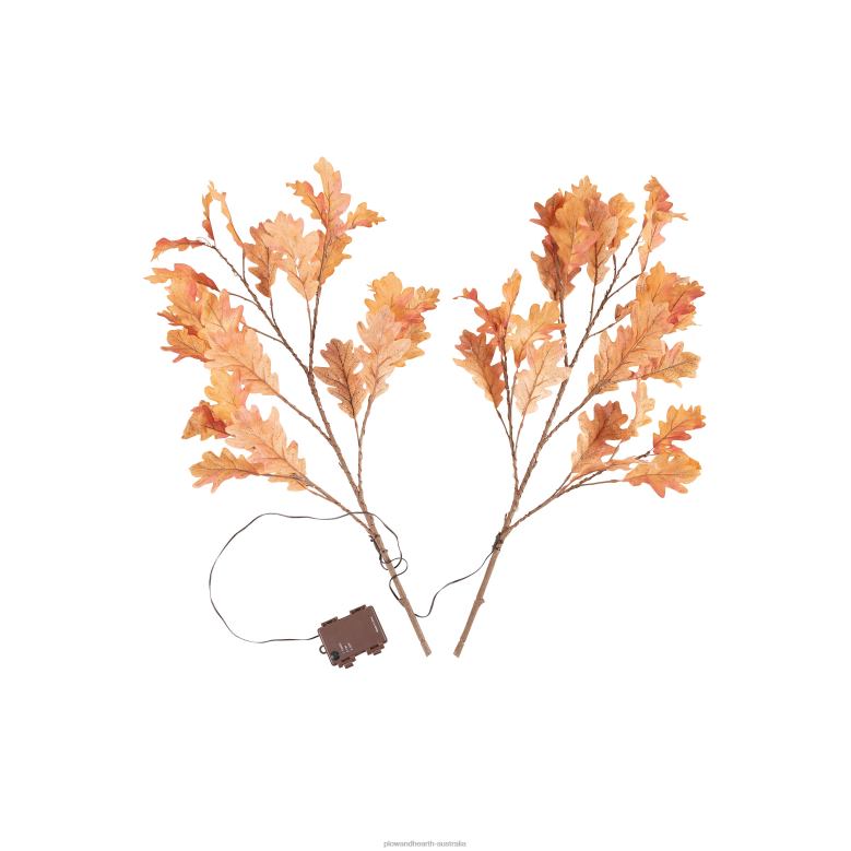 Plow & Hearth Indoor/Outdoor Lighted Rust Oak Branches, Set of 2 P22BD1564 Houseware