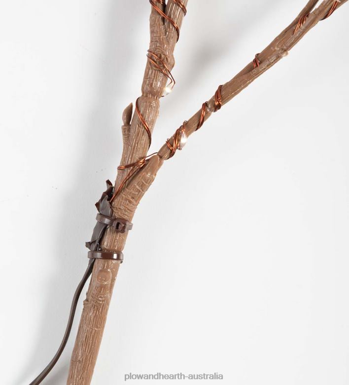 Plow & Hearth Indoor/Outdoor Lighted Rust Oak Branches, Set of 2 P22BD1564 Houseware