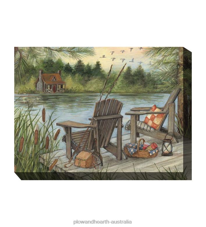 Plow & Hearth Lake Time Indoor/Outdoor Canvas Wall Art P22BD1556 Houseware