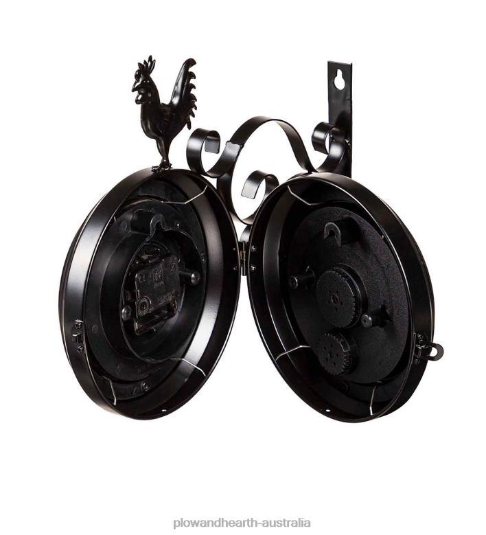 Plow & Hearth Outdoor Rooster Clock and Thermometer P22BD1527 Houseware