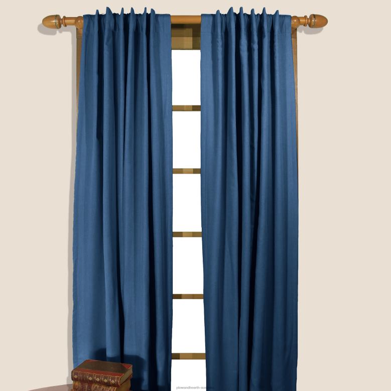 Plow & Hearth Homespun Rod-Pocket Insulated Curtain, 72 L - Denim Blue P22BD3227 Houseware