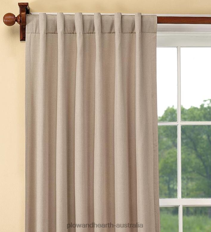 Plow & Hearth Homespun Rod-Pocket Insulated Curtain, 72 L - Denim Blue P22BD3227 Houseware