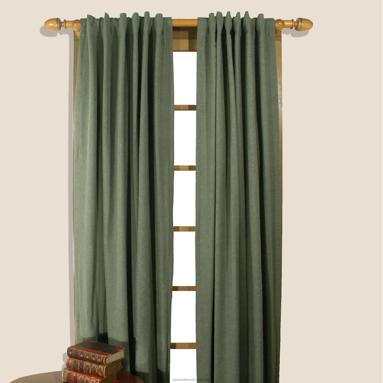 Plow & Hearth Homespun Rod-Pocket Insulated Curtain, 96 L - Moss P22BD3179 Houseware