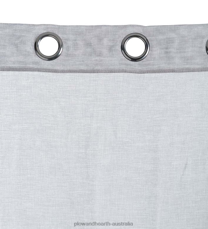 Plow & Hearth SunSpun Tab Top Outdoor Curtain, 110 W x 84 L - Gray P22BD3160 Houseware