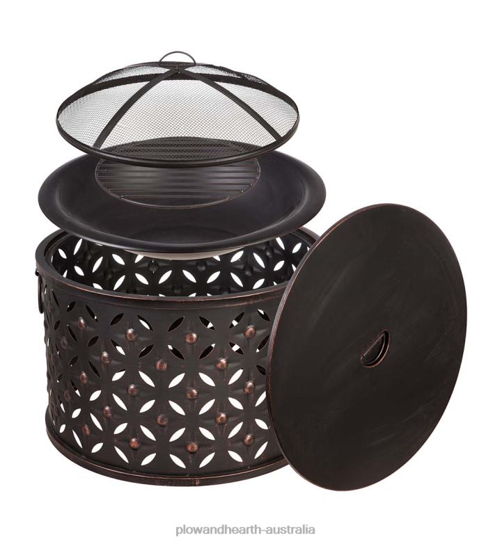 Plow & Hearth Cylinder Lattice Fire Pit P22BD1616 Houseware