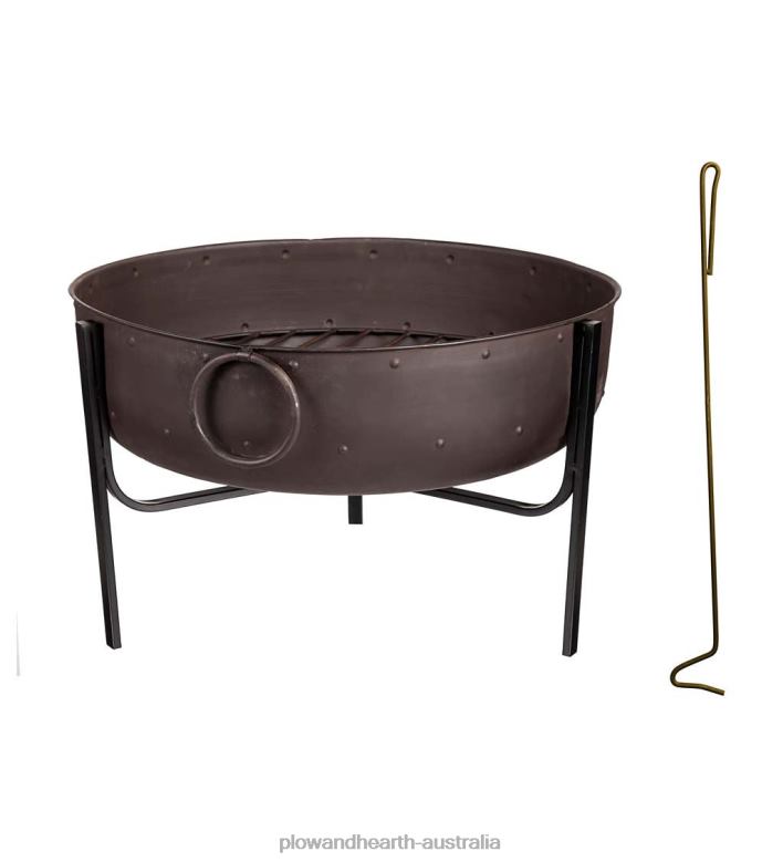 Plow & Hearth Wood-Burning Fire Pit Bowl with Iron Loop Handles P22BD1600 Houseware