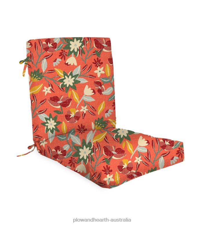 Plow & Hearth Classic Club Chair Cushion with Ties, 22x 44x 4- Palermo Stripe P22BD3139 Houseware