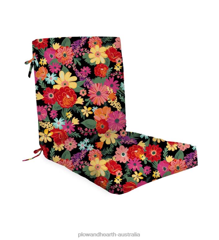 Plow & Hearth Classic Club Chair Cushion with Ties, 22x 44x 4- Palermo Stripe P22BD3139 Houseware