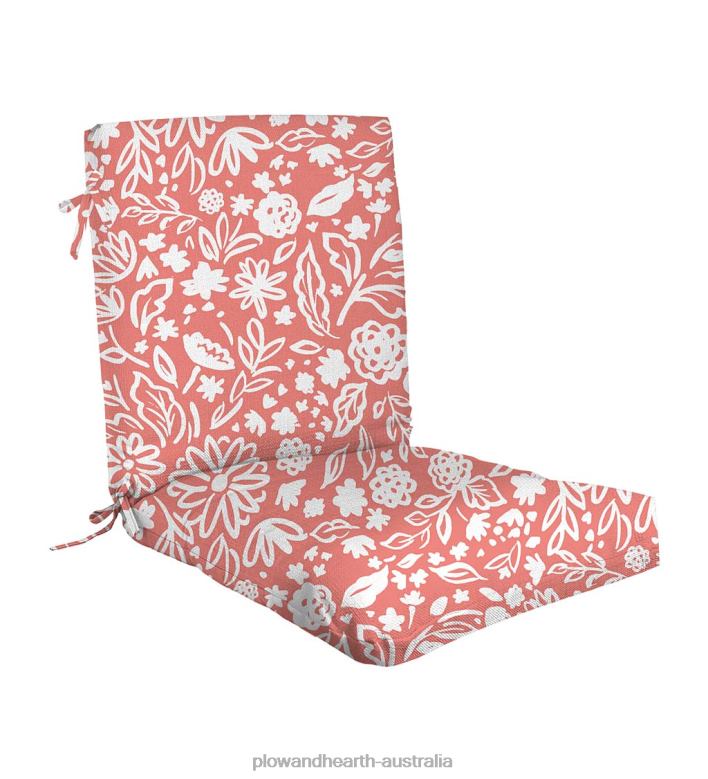 Plow & Hearth Classic Club Chair Cushion with Ties, 22x 44x 4- Palermo Stripe P22BD3139 Houseware