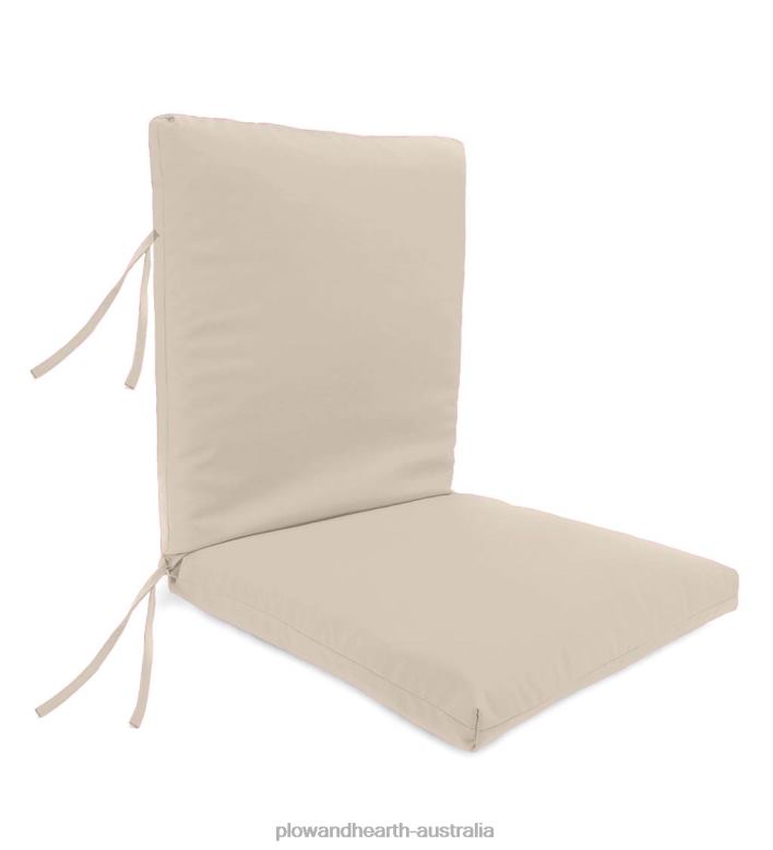 Plow & Hearth Classic Club Chair Cushion with Ties, 22x 44x 4- Palermo Stripe P22BD3139 Houseware