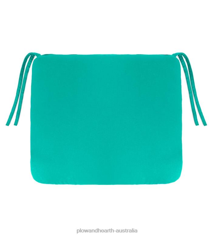 Plow & Hearth Polyester Classic Chair Cushions With Ties, 19 3/4 x 17 1/2 x 3- Forest Green P22BD1215 Houseware