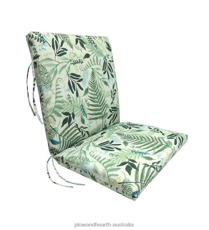 Plow & Hearth Polyester Classic Large Club Chair Cushion With Ties, 44x 22with hinge 22from bottom - Forest Green P22BD1202 Houseware