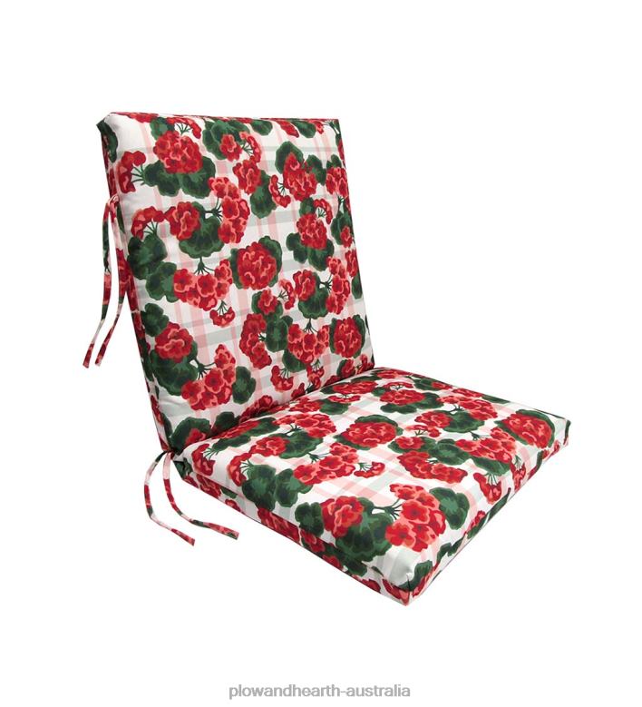 Plow & Hearth Polyester Classic Large Club Chair Cushion With Ties, 44x 22with hinge 22from bottom - Forest Green P22BD1202 Houseware