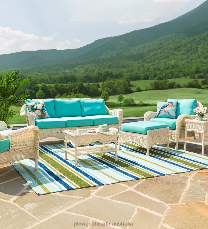 Plow & Hearth Replacement Cushion for Prospect Hill Furniture Ottoman - Forest Green P22BD1207 Houseware