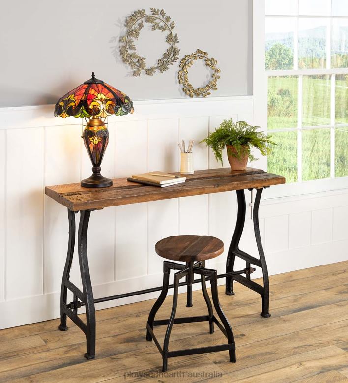 Plow & Hearth Birmingham Console Table in Reclaimed Wood and Metal P22BD1109 Houseware