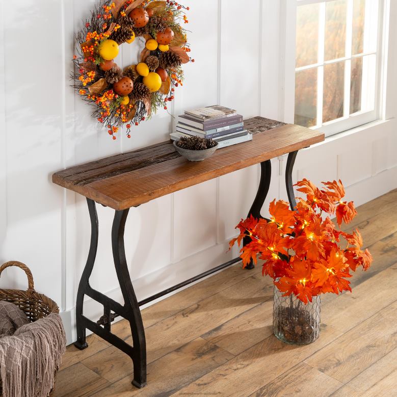 Plow & Hearth Birmingham Console Table in Reclaimed Wood and Metal P22BD1109 Houseware
