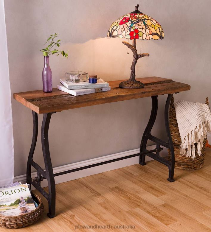 Plow & Hearth Birmingham Console Table in Reclaimed Wood and Metal P22BD1109 Houseware