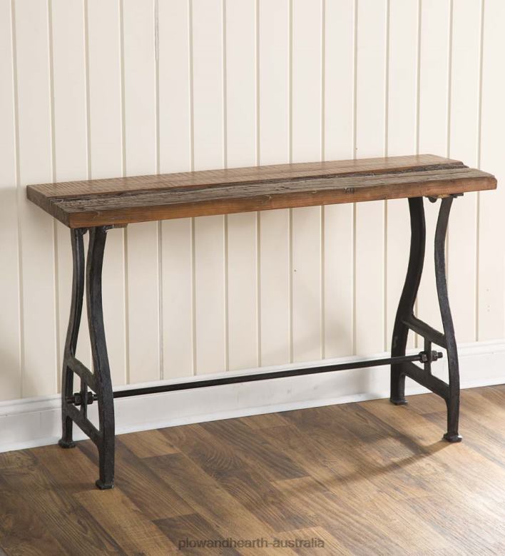 Plow & Hearth Birmingham Console Table in Reclaimed Wood and Metal P22BD1109 Houseware