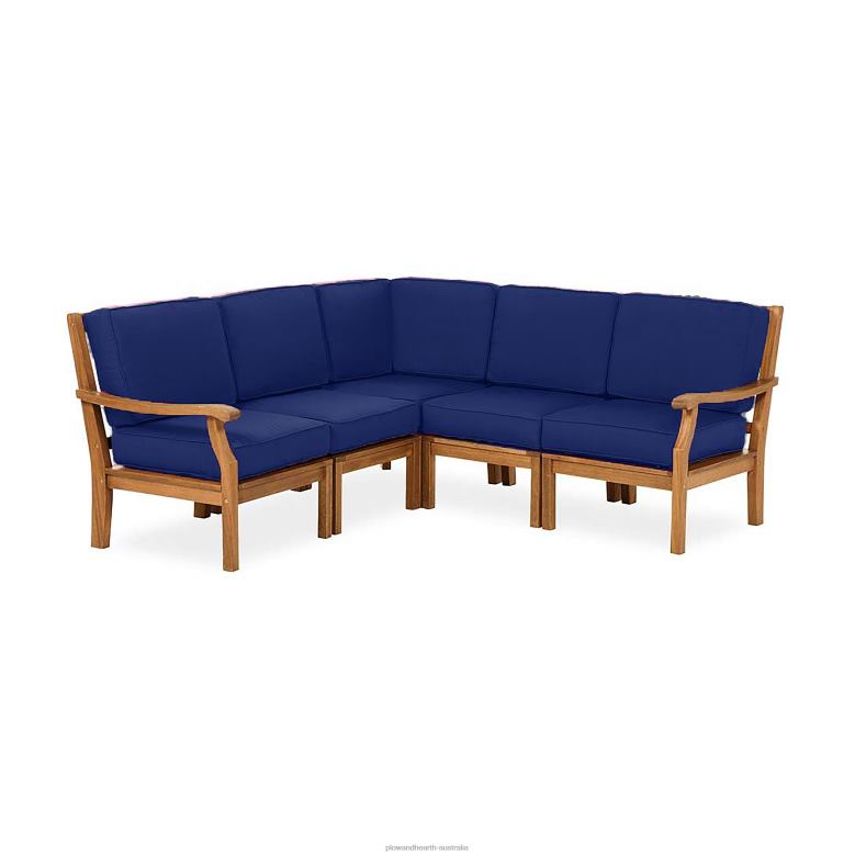 Plow & Hearth Claremont Sectional Chair with Right Arm with Cushions - Midnight Navy P22BD3212 Houseware