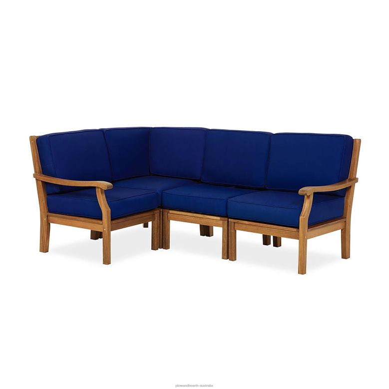 Plow & Hearth Claremont Sectional Chair with Right Arm with Cushions - Midnight Navy P22BD3212 Houseware