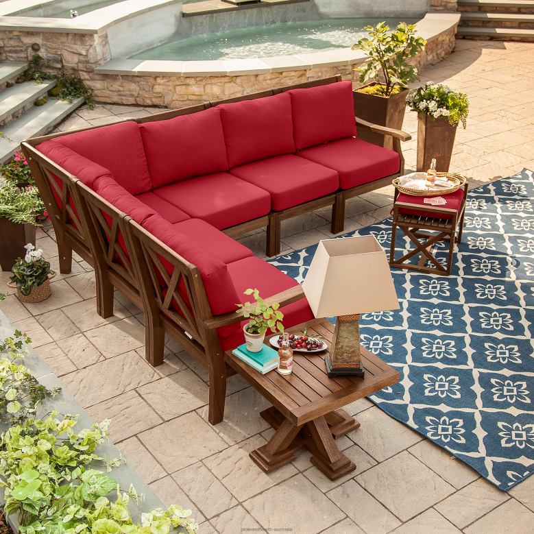 Plow & Hearth Claremont Sectional Chair with Right Arm with Cushions - Midnight Navy P22BD3212 Houseware