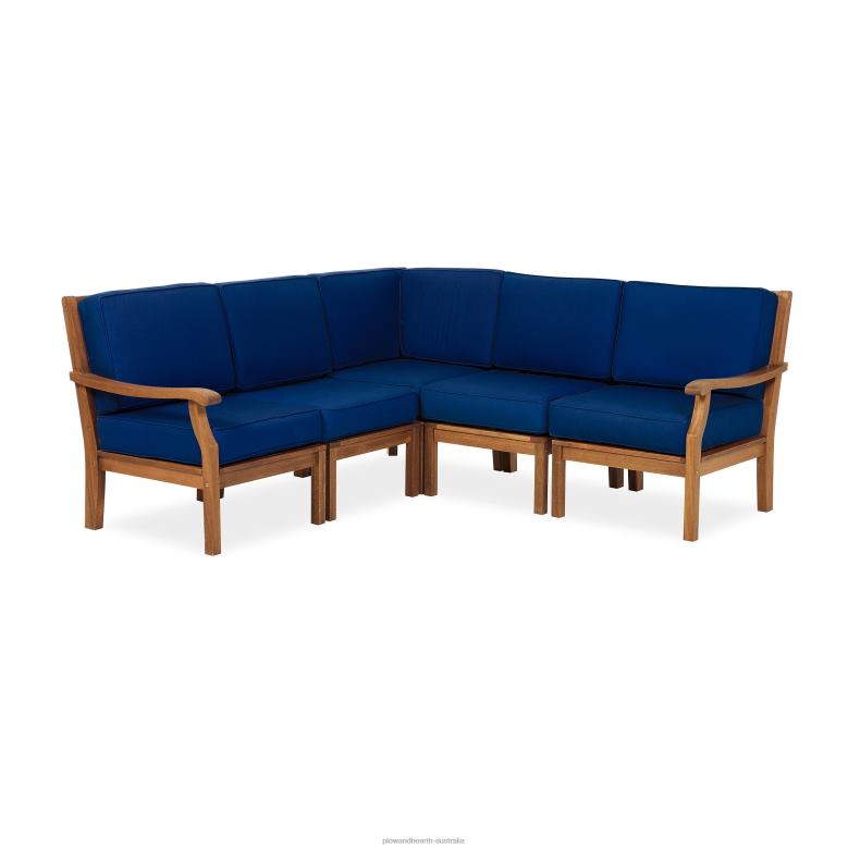 Plow & Hearth Claremont Sectional Chair with Right Arm with Cushions - Midnight Navy P22BD3212 Houseware