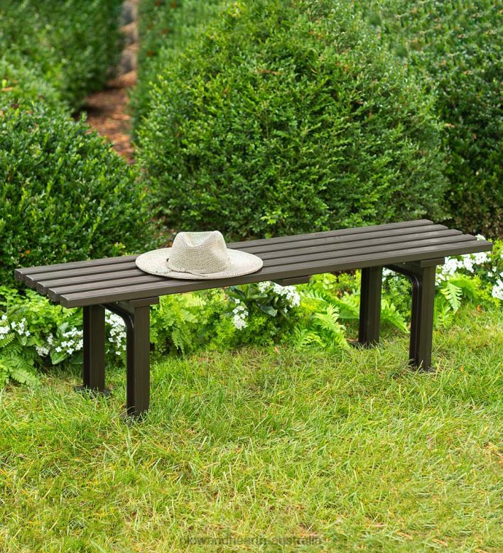 Plow & Hearth Commercial-Grade Weatherproof Backless Garden Bench - White P22BD1131 Houseware